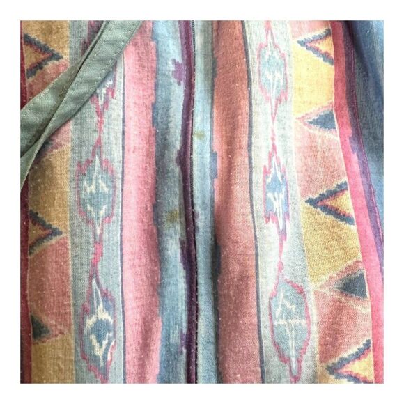 Ashley Ames Vintage Nightgown Southwest Robe Pastel Stripes & Short Sleeves SEE - Picture 7 of 8
